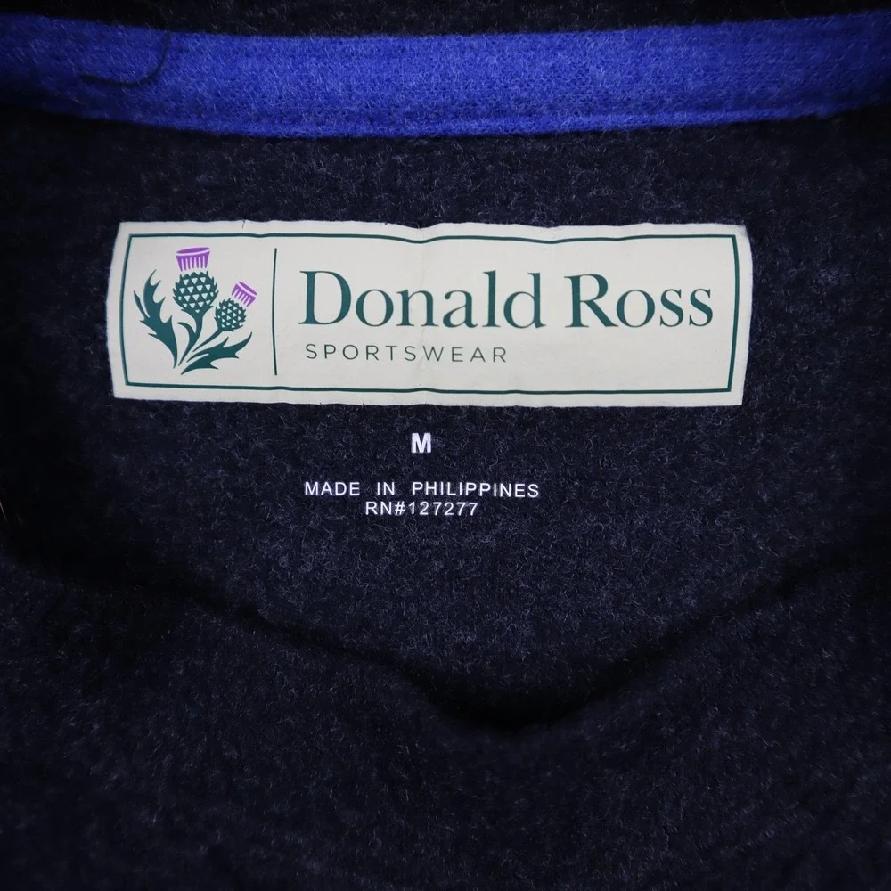Donald Ross Sweater Mens Medium Gray Wool Blend MCC Marietta Country Club Golf